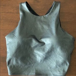 Used Sparkly Black Crop Top